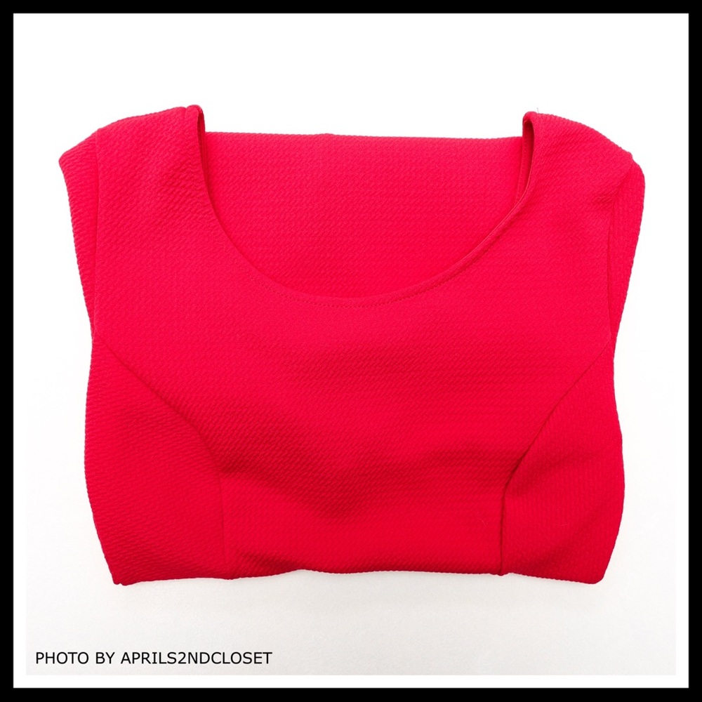 RED A-LINE FIT-AND-FLARE SKATER MINI DRESS A2C - Picture 7 of 8
